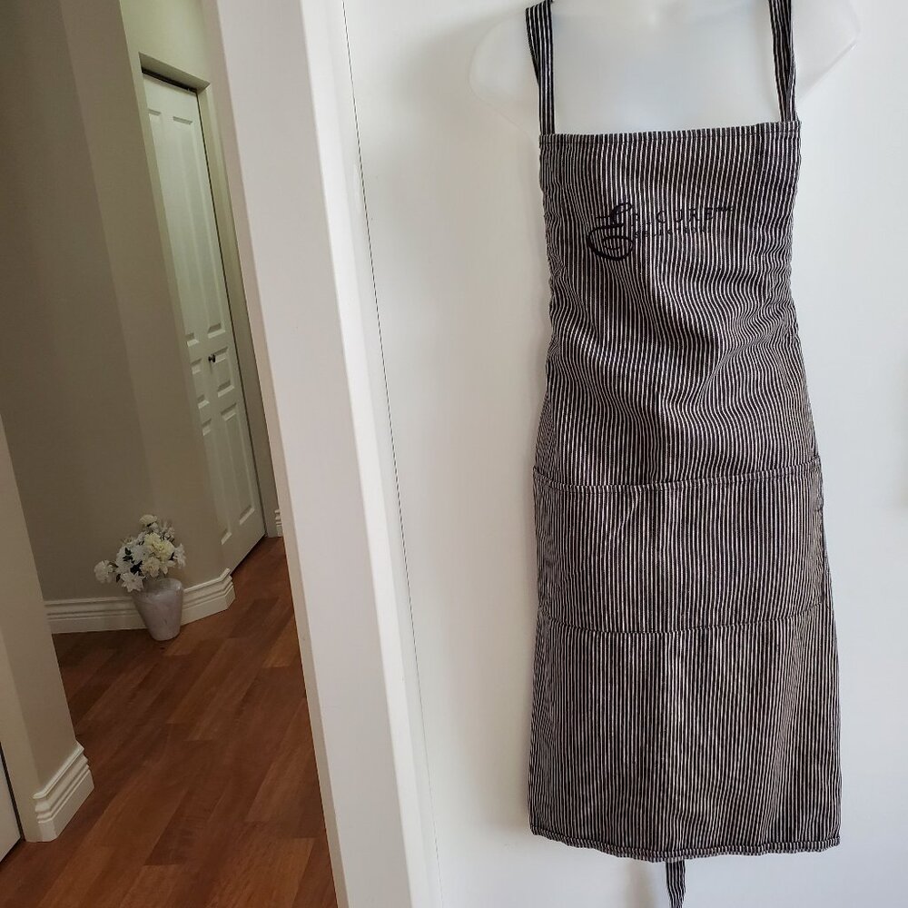 Epicure Striped Bib Apron w Pockets fits M-XL